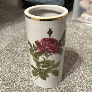 Vintage Retro Rose Ceramic Vase 1978